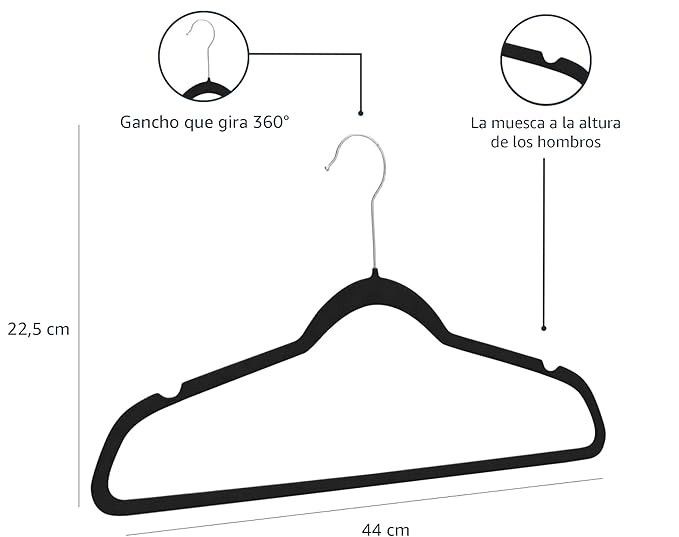 Pack de 50 cabides de veludo preto NOVO
