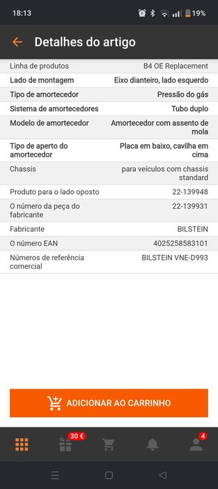 Conjunto Amortecedores FRT. BMW E46