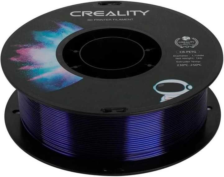 PETG пластик Creality для 3D принтера 1.75 мм 1 кг Прозорий синій