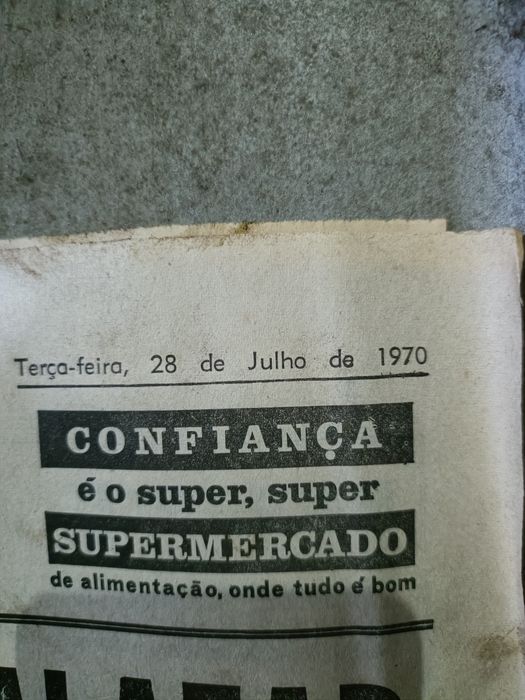 Raridade histórica: Jornal “O Primeiro de Janeiro” - 28/07/1970