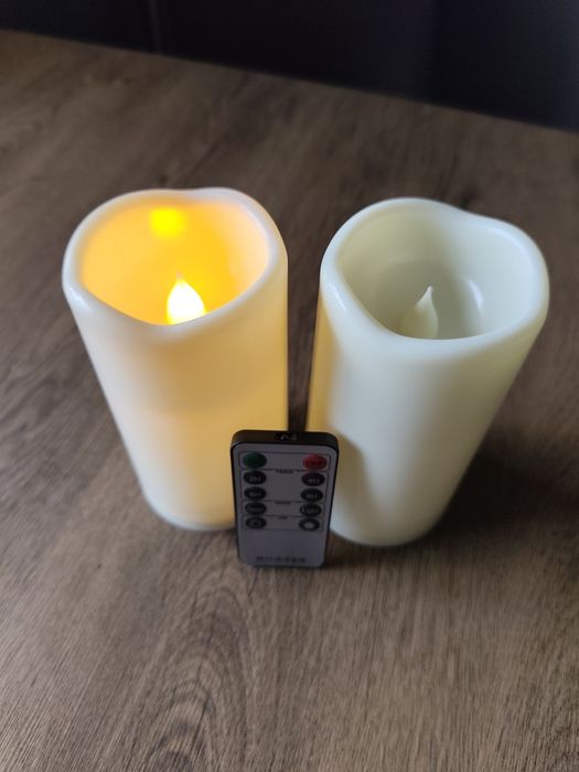 Świece na  baterie z pilotem. 2szt. Nowe