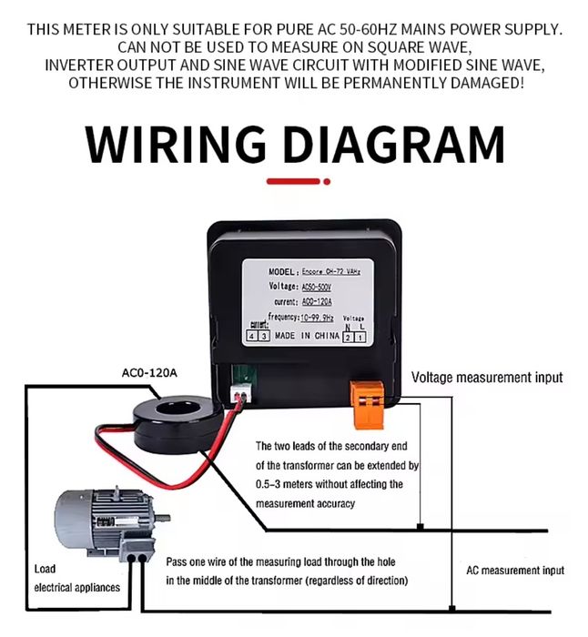 Encore CH-72 цифровий вимірювач V/A/Hz, напруга, струм, частота .тран