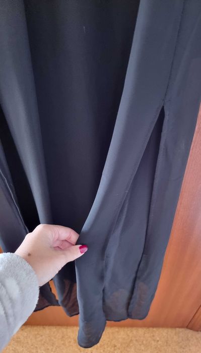 Vestido preto comprido com transparência H&M, tamanho 34 - novo