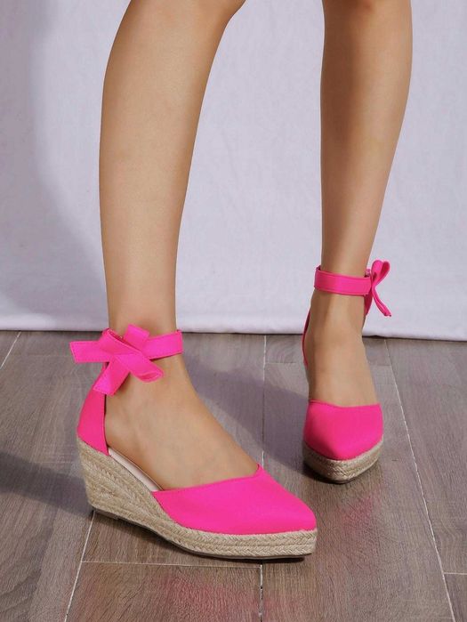 31) Espadryle neonowy róż NOWE 40