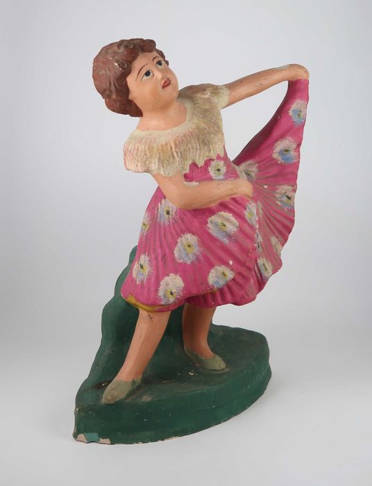 Escultura em barro vidrado Séc. XIX - Bailarina - 35 cm