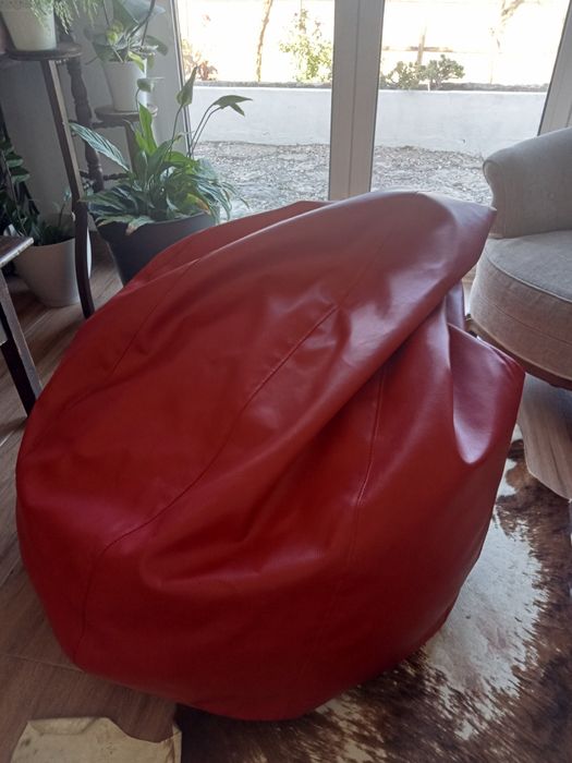 Sofá Puff Pera Couro Ecológico