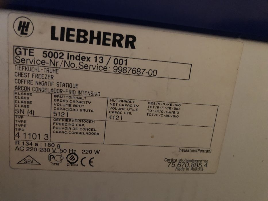 Морозильная камера LIEBHERR