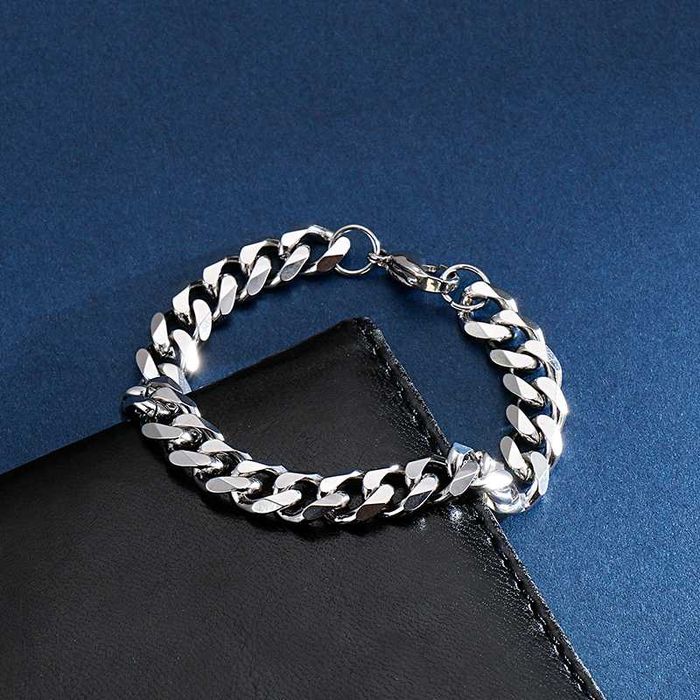 Набор: цепочка и браслет из нержавеющей стали. Кубинское плетение