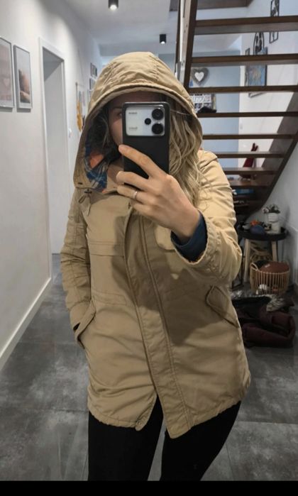 Kurtka, parka damska beżowa rozmiar M