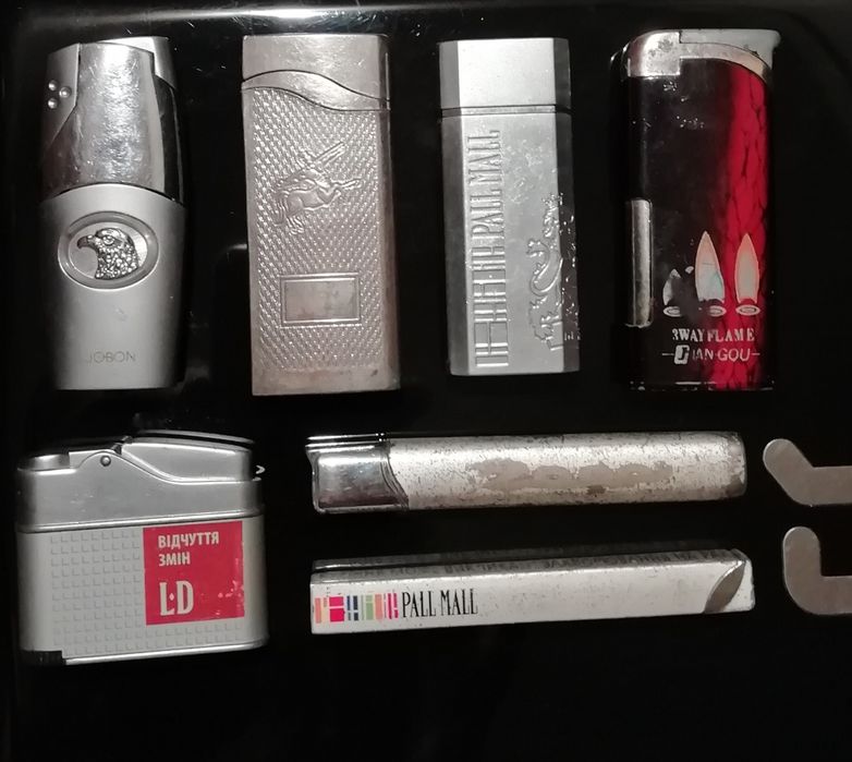Зажигалки. Одним лотом. Jobon, pall mall, Ld,