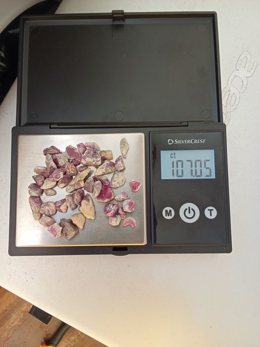 Rubis naturais em bruto 107ct – lote minerais/cristais para coleção ou