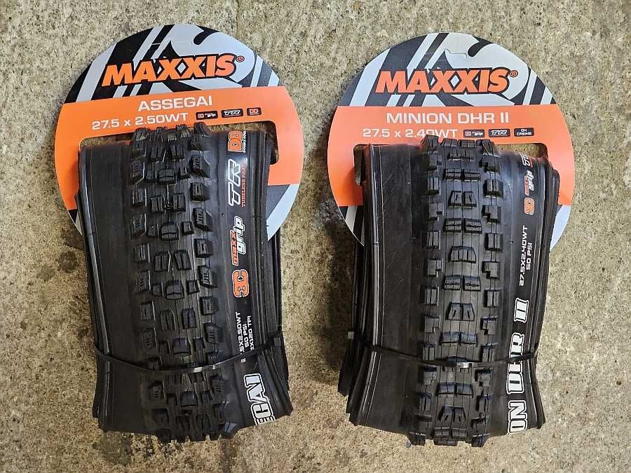 Maxxis Assegai 27.5x2.5 DD + Minion DHR II 27.5x2.4 DH casing 3c maxxgrip
