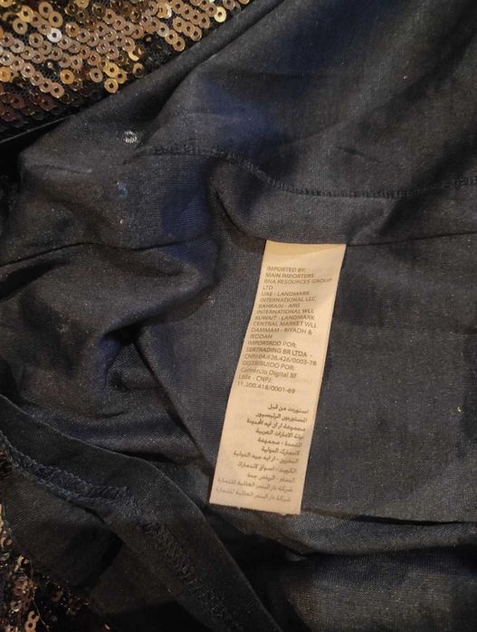 Cekinowa sukienka błyszcząca sylwester karnawał mini stójka 36 S