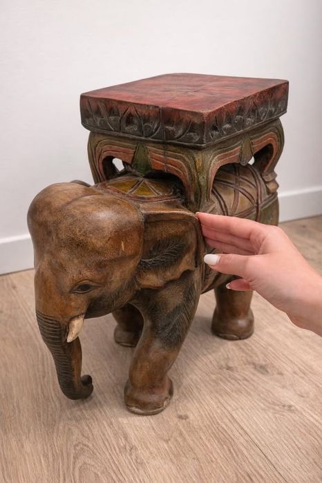 Peça de Decoração em Madeira Maciça - Elefante