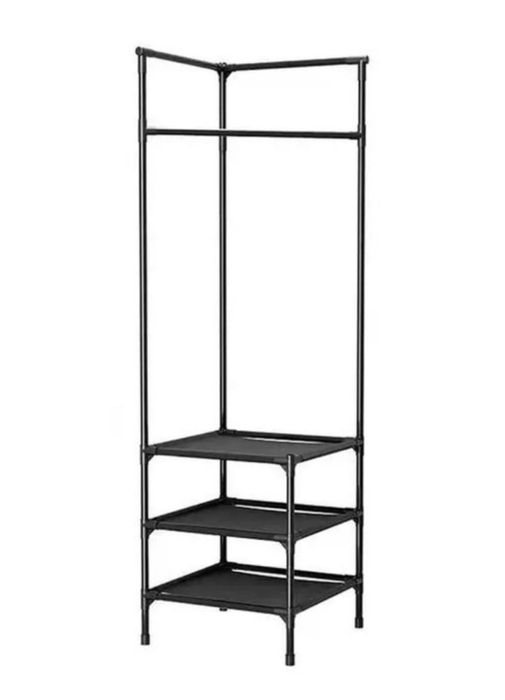 Напольная угловая стойка вешалка для одежды и обуви