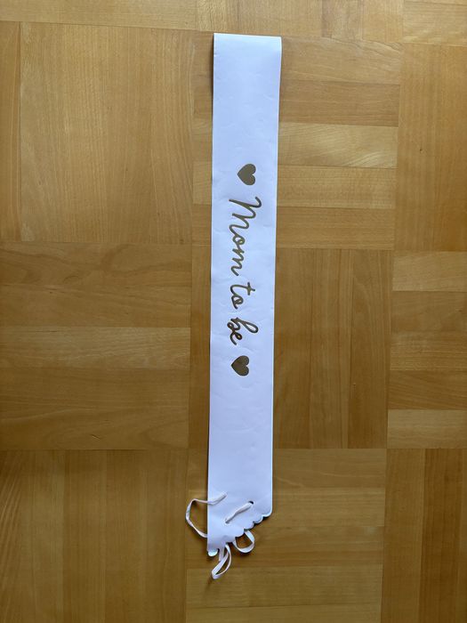 Szarfa na baby shower mom to be róż