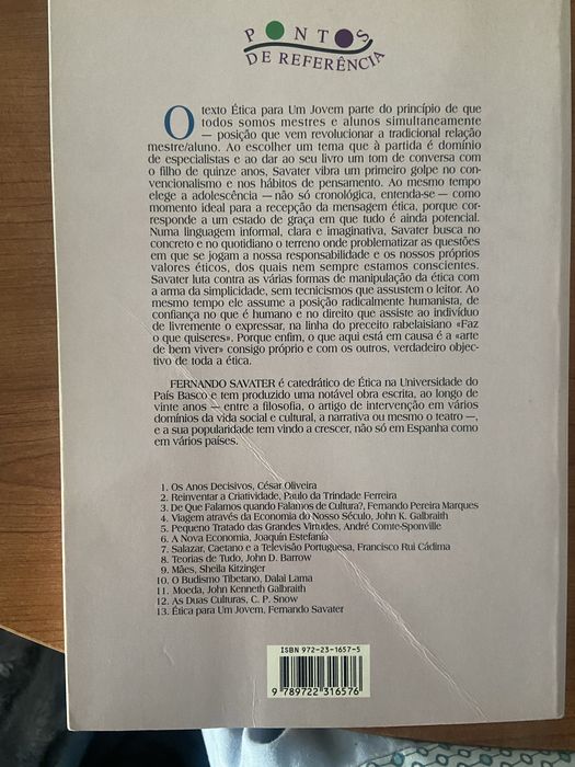 Livro Ética para um jovem