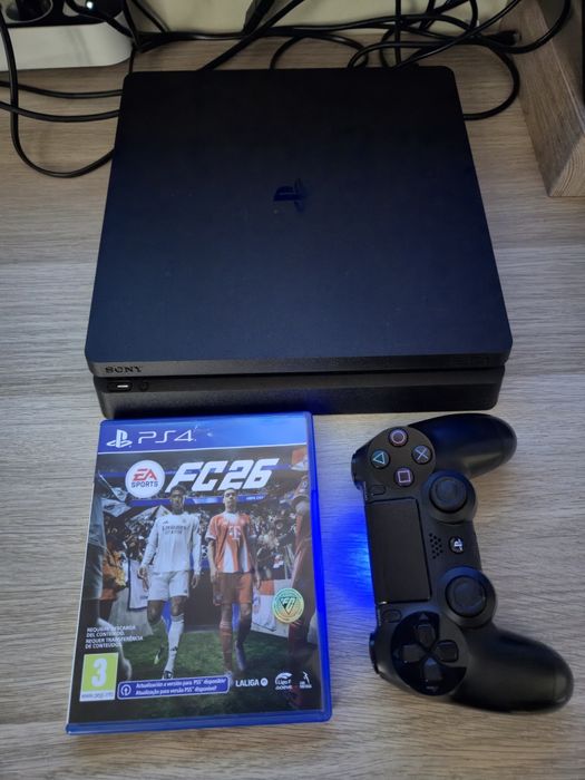 PS4 Slim 1TB + jogo FC 26 + 1 comando excelente estado