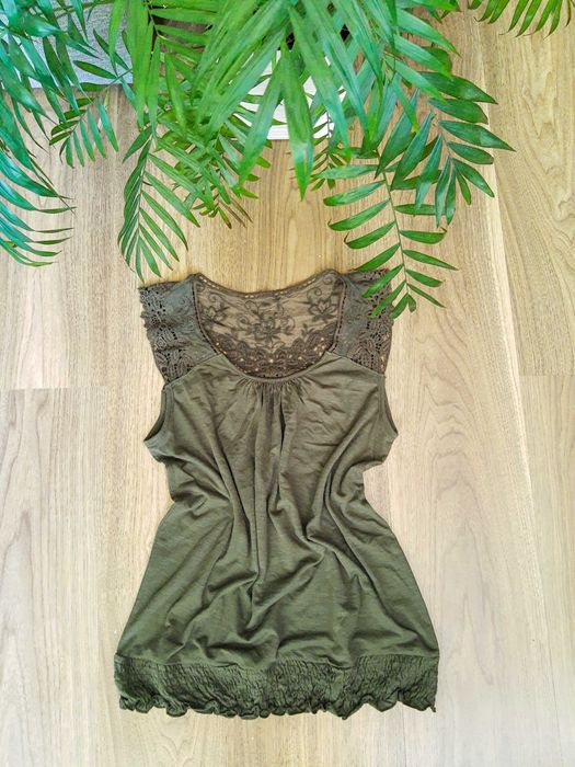 Zestaw ubrań sukienka kombinezon top bluzka sweter khaki