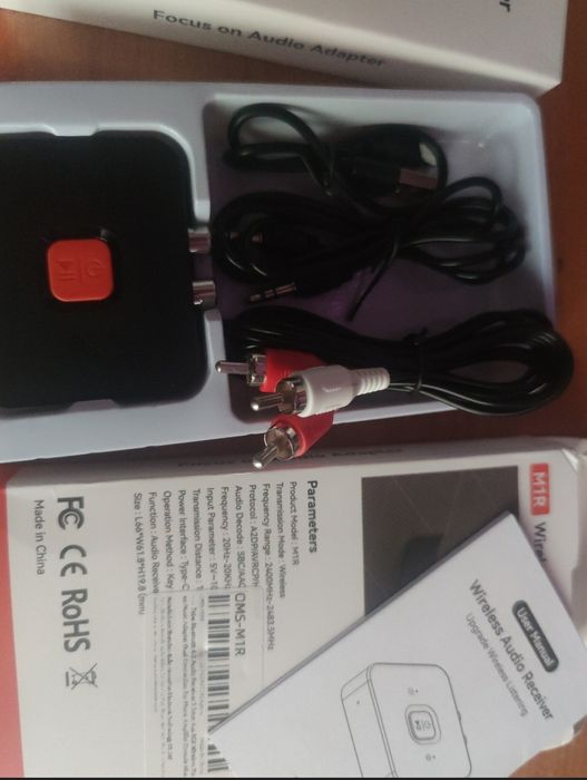 Bluetooth 6.0 аудіоприймач AUX + RCA для підсилювача, музичного центру