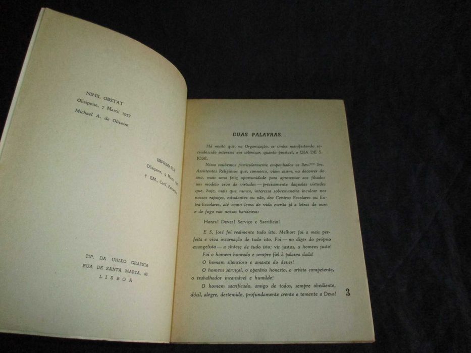 Livro Dia de S. José A. Alves de Campos Mocidade Portuguesa 1957