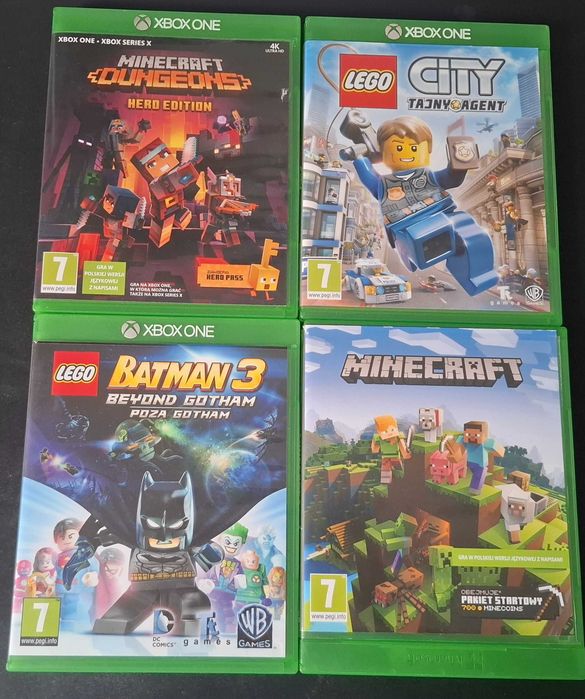Na sprzedaż trafia zestaw 4 popularnych gier na konsolę Xbox one . Wszystkie płyty oraz pudełka są w pełni sprawne i w bardzo dobrym stanie.