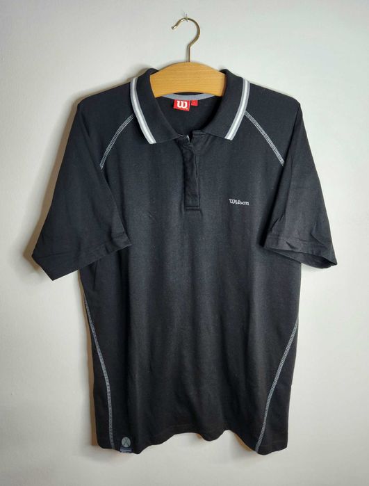 Wilson Tenis Koszulka Polo Top Czarna Męska L