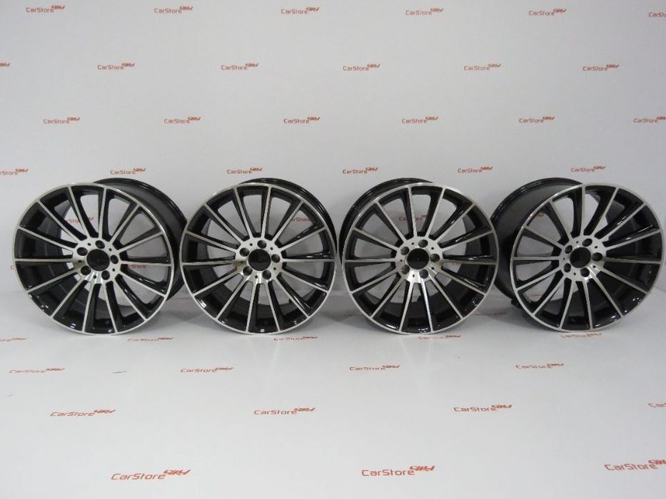 Jantes Look Mercedes Turbine 19 8 et 40 + 9 et45 5x112 Preto + polido