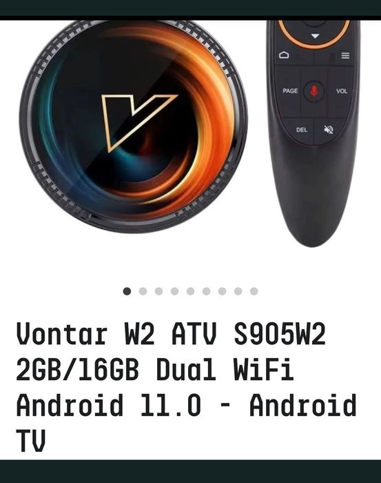 Box Android Vontar w2 2gb/16gb ram como nova  voice control