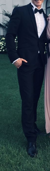 Garnitur smokingowy smoking czarny brand colection Lanser 100% wełna