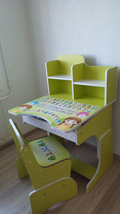 Дитячий стіл і стільчик, регулюється висота