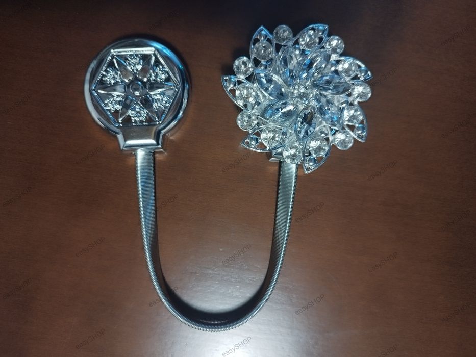 2 Spinki srebrne na magnes w stylu Glamour