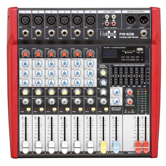 Zestaw Powermixer 2xKolumna 2xStatyw 2xPrzewody Mikrofon 1400W PL