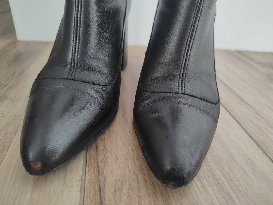 Kozaki botki Gino Rossi roz.37 czarna skóra chic