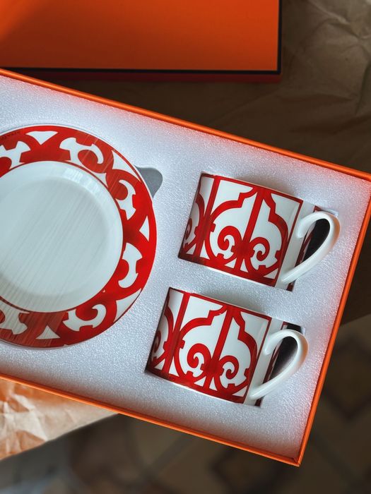 Набір порцелянового посуду чашка з блюдцем Hermes