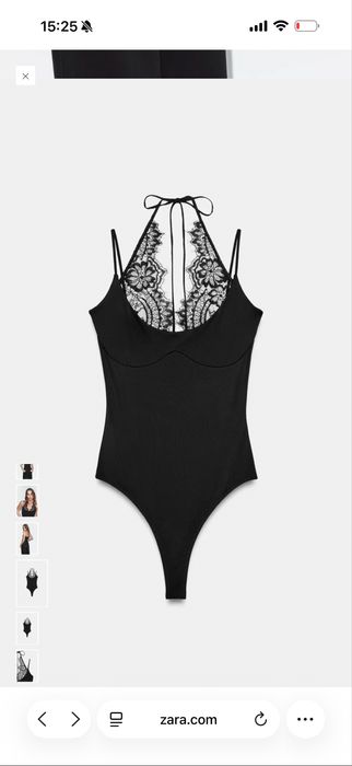 Боді zara з кружевом