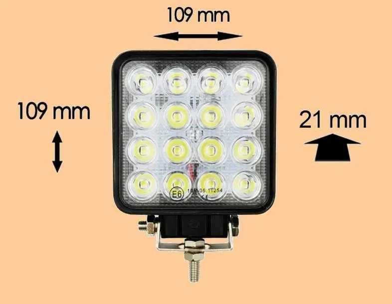 Nowa!!! Lampa 16 LED halogen roboczy szperacz 48W 12V 24V DC prąd stały Garaż samochód