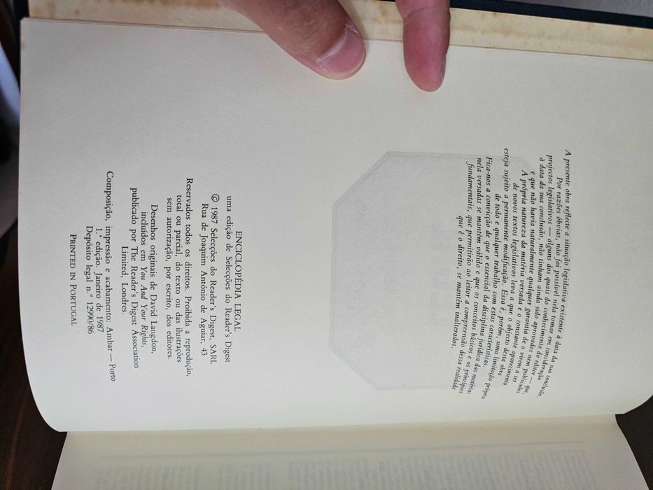 Livro Enciclopédia Legal – Seleções do Reader’s Digest (1987)