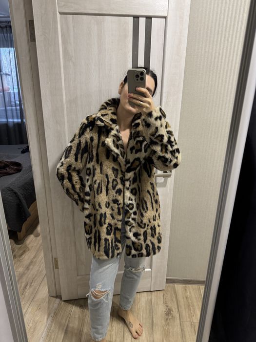 Леопардова штучна шуба NA-KD