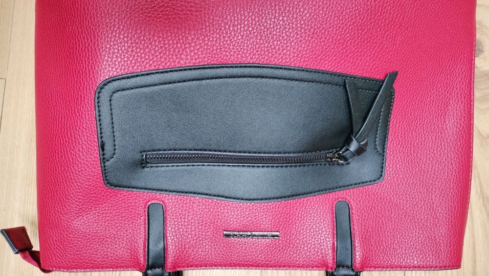 Wittchen Damska shopperka z ekoskóry czerwono czarna