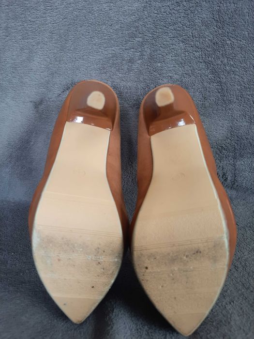 Szpilki zamsz skora CAMEL roz.39