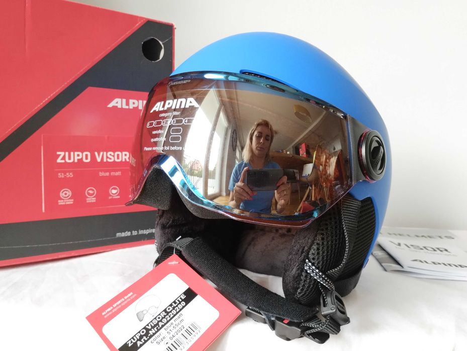 Kask narciarski dziecięcy Alpina Zupo Visor Q-Lite Blue Matt S 51-55cm