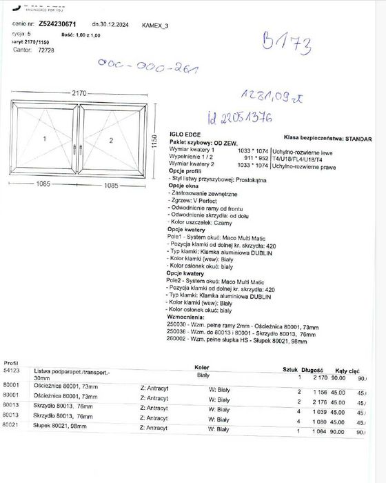 Okno DRUTEX Iglo Edge – 2170 x 1150 – Outlet – Transport Gratis B173