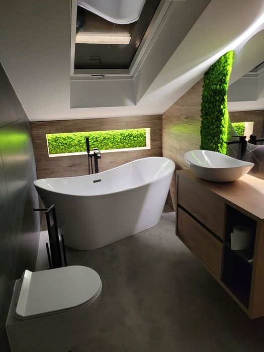 Panel z mchu zielone ściany mech chrobotek panele z mchu żywy mech