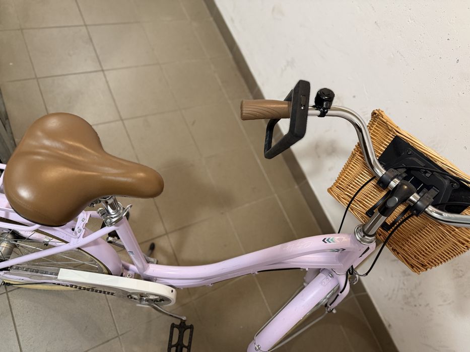 Stylowy rower miejski ROMET | Lawendowy / Pastelowy | Koszyk /Wrocław