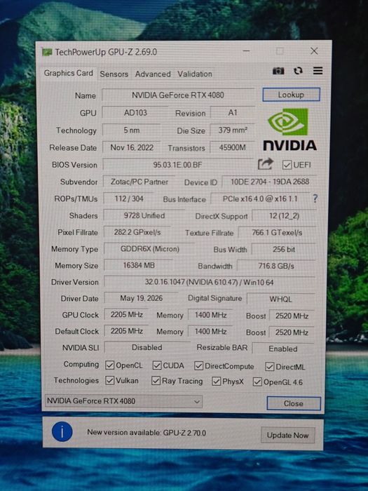 Rtx 4080 16gb zotac працює бездоганно