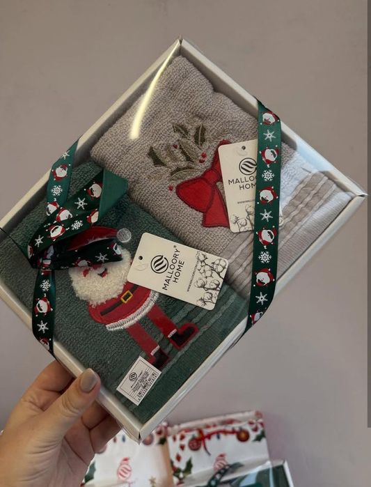 Подарунковий набір рушників махрових новорічний 3 шт.