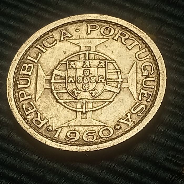 moeda prata mocambique 5.00 escudos 1960