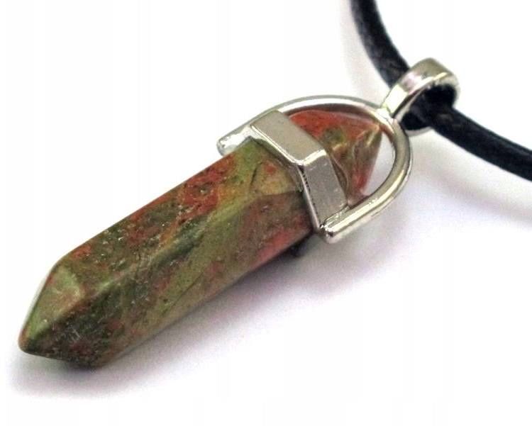 Unakit naszyjnik minerał reiki czakry sopelek wahadełko