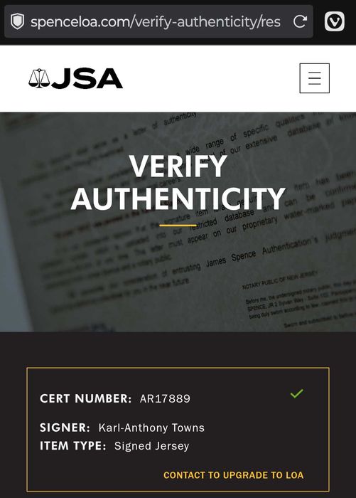 Karl-Anthony Towns Minnesota Timberwolves NBA koszulka autograf JSA